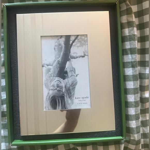 kate spade Other - New Kate Spade Lenox Library Stripe 4x6 Silverplate Picture Frame Vintage Macy’s